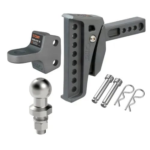 CURT Rebellion XD ShockDrop Ball Mount FULL KIT 50mm Tow Ball Kit CARAVAN 4WD suits Towbar