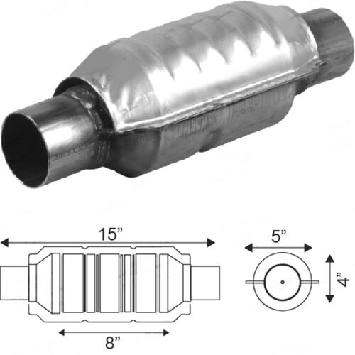 UNI ROUND BODY LONG - 380mm LG(106mm DIA) 2" CERAMIC EURO4