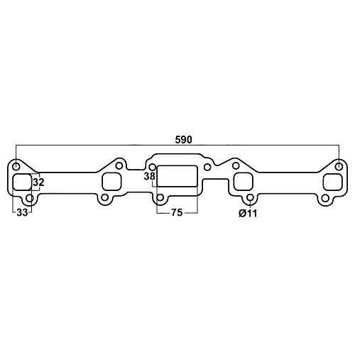 Redback Header Gasket for Ford Falcon (01/1960 - 02/1979), Fairlane (01/1960 - 02/1979), Cortina (01/1960 - 02/1979)