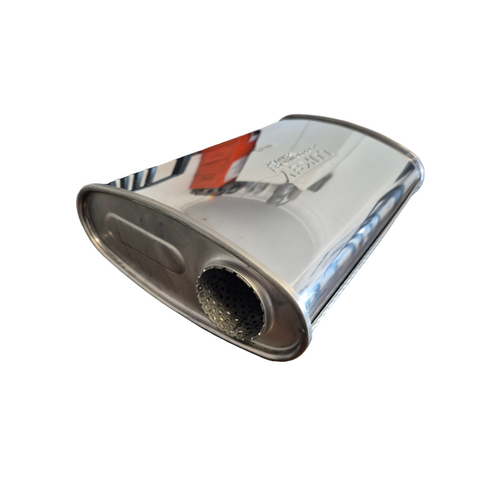 Lukey 2.5" 10 x 4 O/C 16 Lukey Muffler 430 Stainless Steel