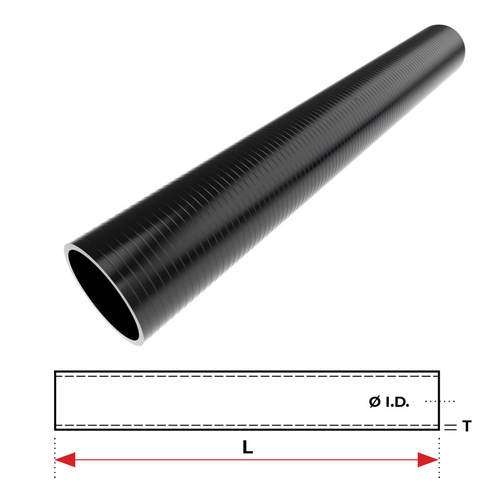 Redback Silicone Hose (5") Straight (Black)