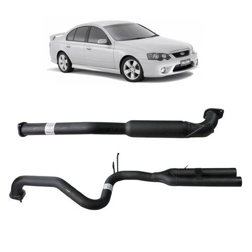 Redback 2.5" Catback Exhaust with Hotdog Centre  and Dual Outlet Rear Muffler Delete for Ford Falcon BA BF Sedan(2003 -  2008)