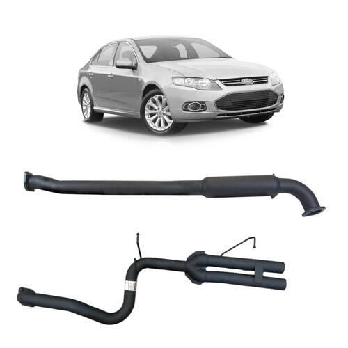  2.5" Catback Exhaust for Ford Falcon FG Sedan with Centre Hotdog and Dual out Rear Muffler Delete