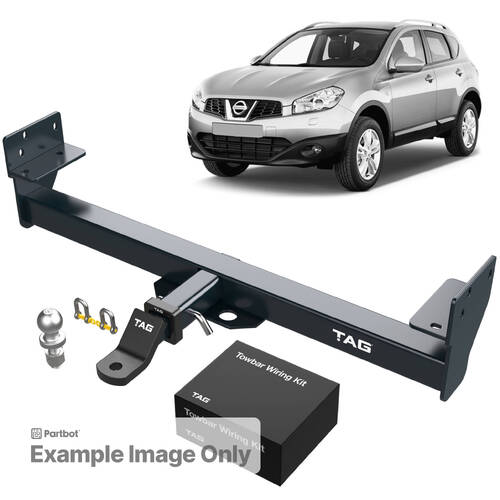 TAG Heavy Duty Towbar to suit Nissan Dualis (12/2007 - 06/2014) - Universal Harness with 7 Pin Flat Plug