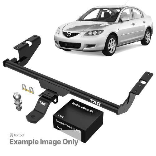 TAG Light Duty Towbar to suit Mazda 3 (03/2004 - 03/2009) - Universal Harness with 7 Pin Flat Plug