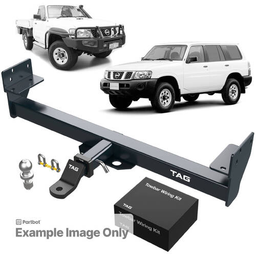 TAG Heavy Duty Towbar to suit Nissan Patrol (04/1992 - 02/2017) - Universal Harness with 7 Pin Flat Plug