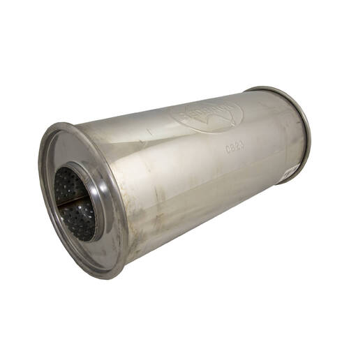 3 Inch Muffler, Redback Performance, 430 Grade Stainless (6" Round x 14" Long)