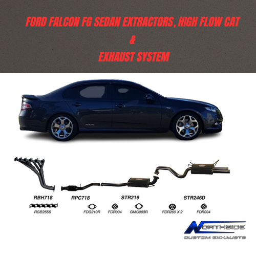 Redback Exhaust for Falcon FG Sedan  Headers Cat and 2.5" System