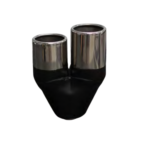 Redback Twin Exhaust Tip 2.25" Inlet Twin 2.5" Outlet Rolled In Staggered 