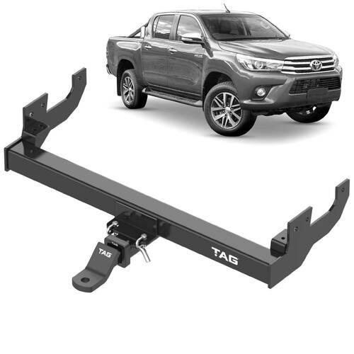 TAG Heavy Duty Towbar & Direct Fit Wiring For Toyota Hilux Models With No Rear Bumper Step (10/2015 - On)