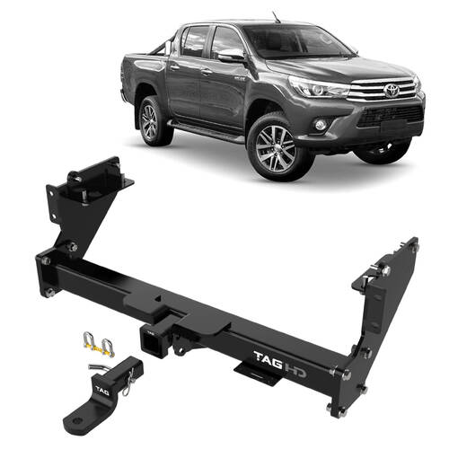 TAG Heavy Duty Towbar & Direct Fit Wiring Kit for Toyota Hilux Styleside Models With Step (01/2015 - on)