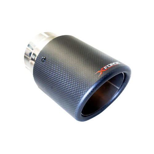 TIP-4" O.D ANGLE CUT DOUBLE WALL 21/2" INLET CARBON FIBRE