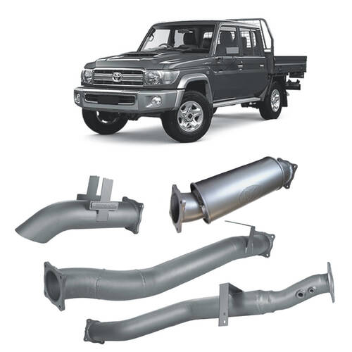 Redback Extreme Duty 4" DPF Back Exhaust with Resonator for Toyota Landcruiser 79 Series Dual Cab