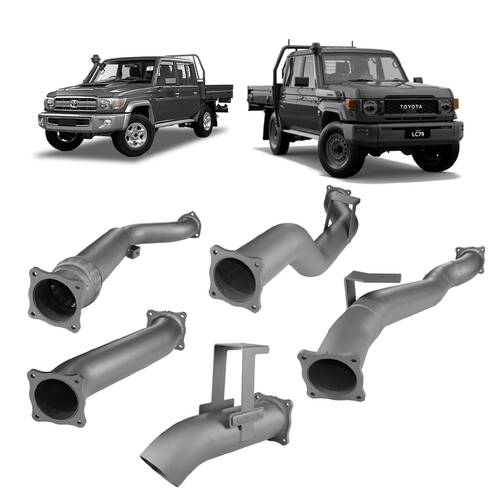 Redback Extreme Duty 4" Turbo Back Exhaust with Muffler Delete for Toyota Landcruiser 79 Series Dual Cab (2012 - 2023)