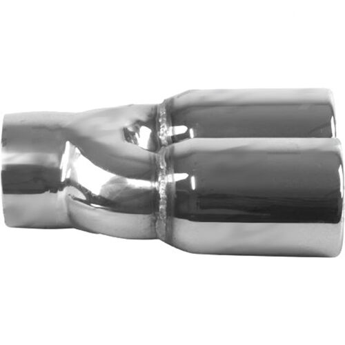 Y-Piece / Double Walled / Resonator /Straight Cut - In 2-1/2", Out 3", L 8"