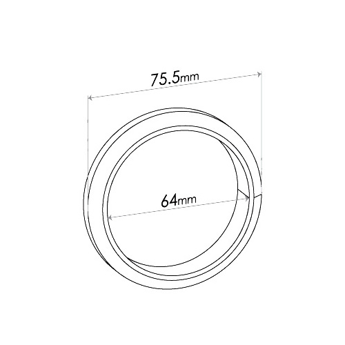 Double Taper Ring Gasket - ID 64mm, OD 75.5mm, THK 15mm, FIBRE